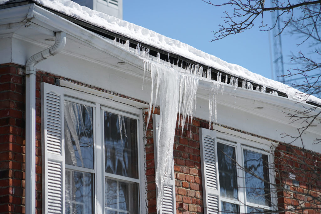 Ice dam on house